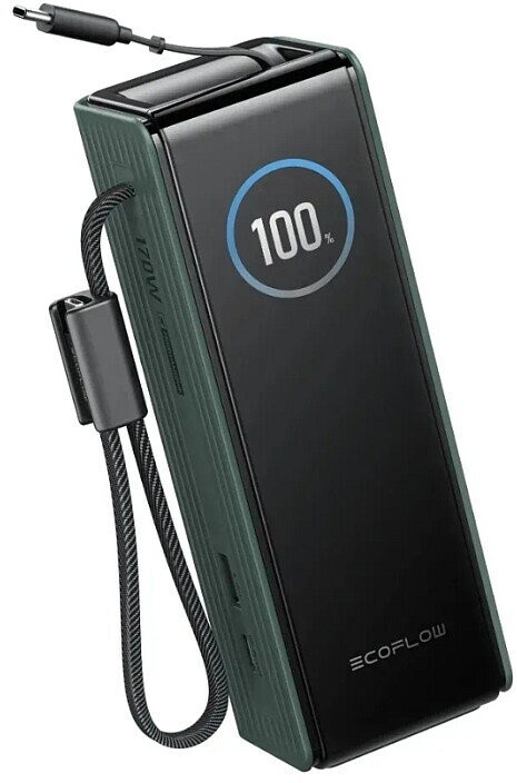 EcoFlow RAPID Powerbank 25000mAh, grün, integriertes Kabel (EF