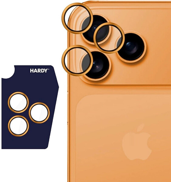 3mk Hardy Lens Protection Pro Kamera-Objektivschutz, transparent, orange (iPhone 17 Pro / Pro Max)