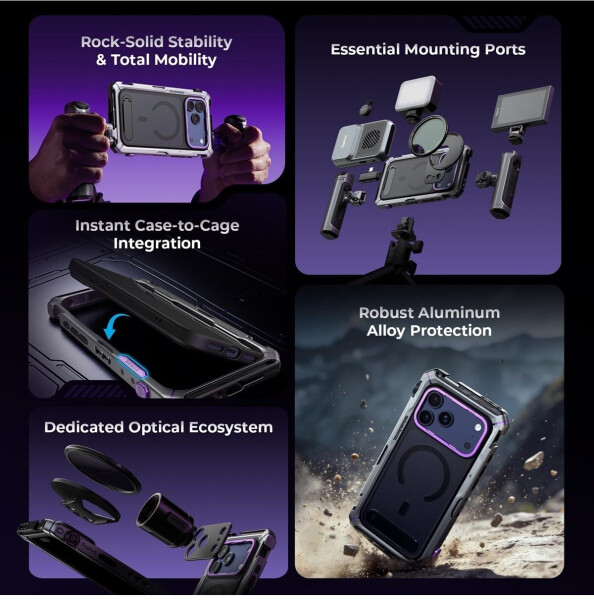SmallRig Megatron Edition Mobile Dual Handheld Video Kit für iPhone 17 Pro Max, drehbarer Griff, kabellose Steuerung (5584), Bild 8