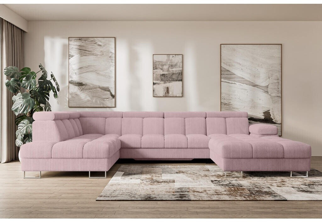 ALTDECOR COMA U Ecksofa mit Schlaffunktion und Bettkasten, U-Form, Cord, rosa, 345x203x79cm (800001727697) ab 2.009,90 € (Oktober 2026)