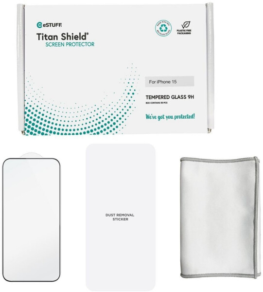 eSTUFF Displayschutzfolie iPhone 17e/16e/14/13/13 Pro, Panzerglas 9H 0,33mm, 50er-Pack (ES501351-50BULK), Bild 4
