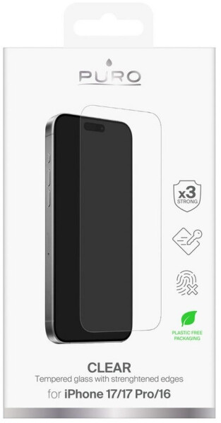 Puro Displayschutzfolie iPhone 17/17 Pro, gehärtetes Glas, transparent (PUSDGIPHONE1763), Bild 2