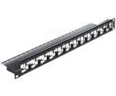 Delock 10″ D-Typ Patchpanel 6 Port – Schwarz, Platzsparend Für Netzwerkinstallationen