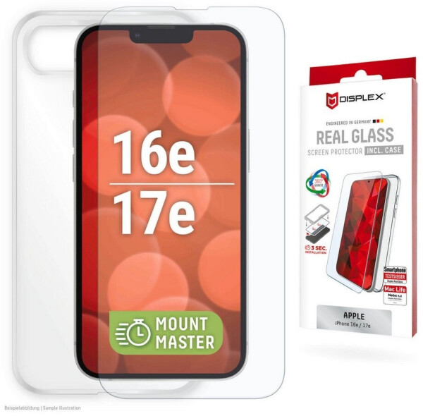Displex Panzerglas + Schutzhülle für Apple iPhone 16e/17e (02275)