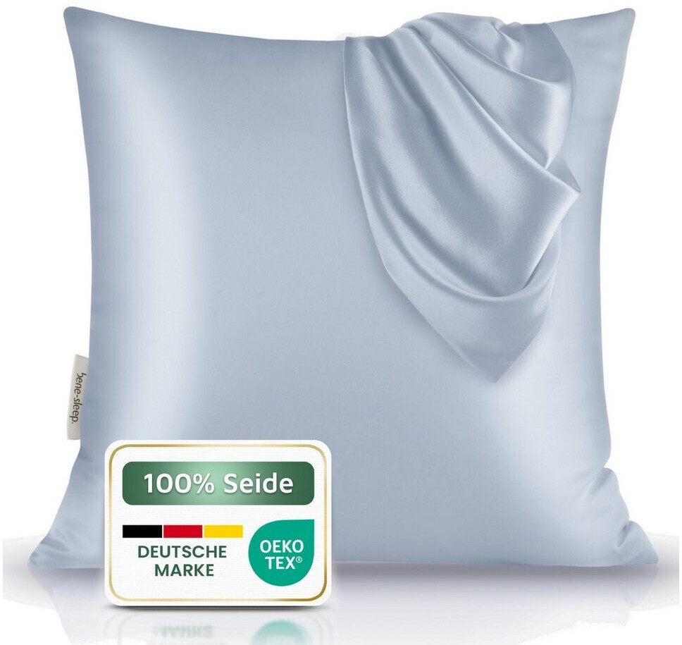 bene-sleep. Premium Seidenkissenbezug 40x40 cm Graublau ab 28,82 € (Oktober 2026)
