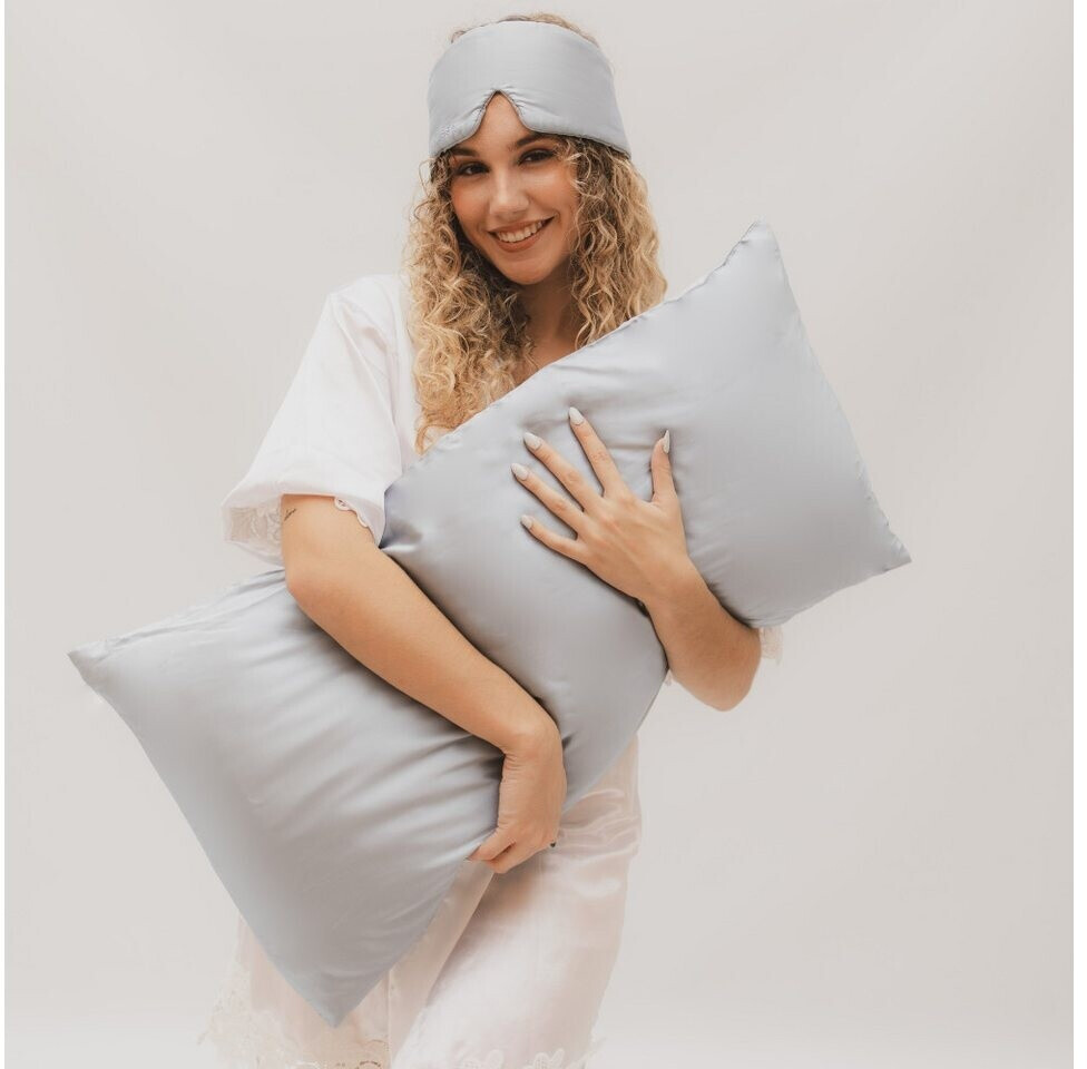 bene-sleep. Premium Seidenkissenbezug 40x40 cm Graublau ab 28,82 € (Oktober 2026)