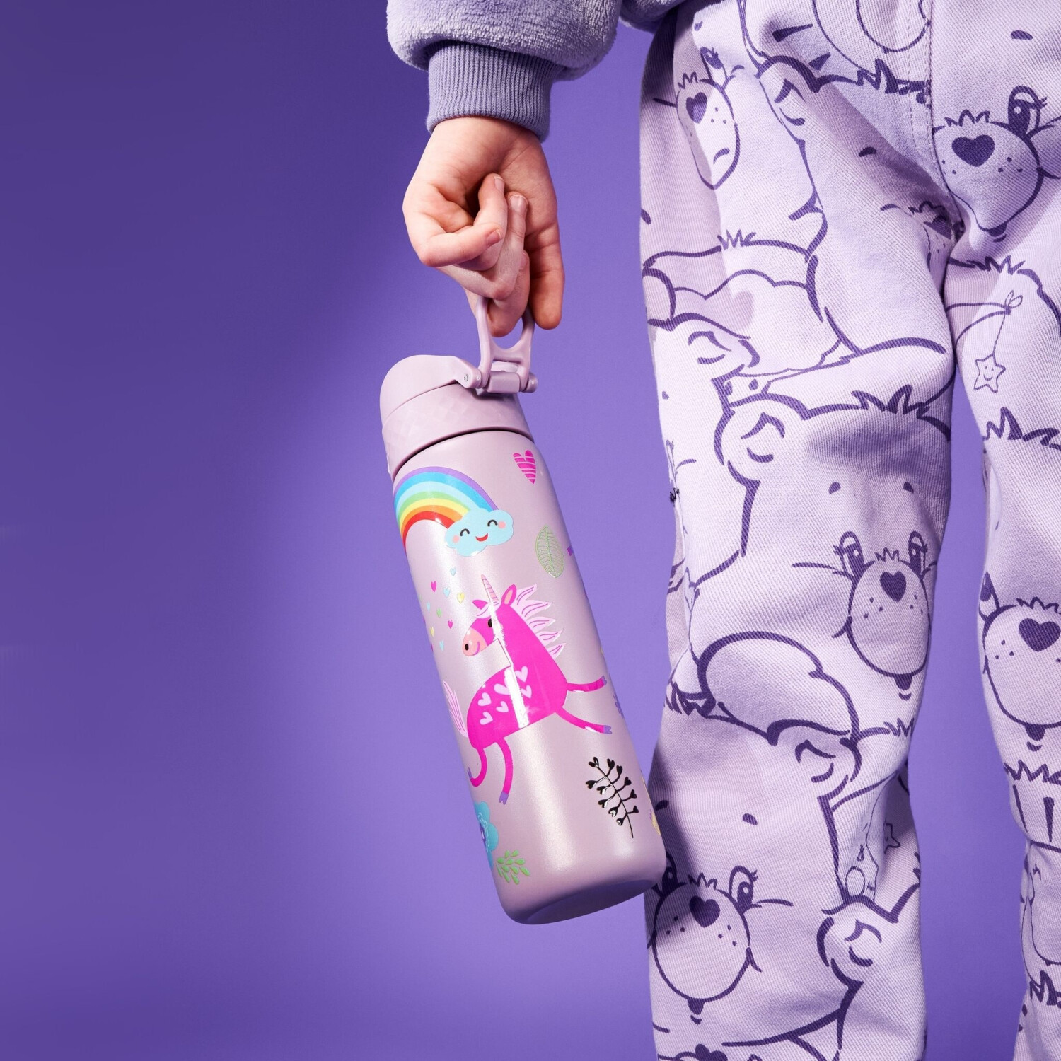 Auslaufsicherer Trinkbecher Mit Deckel Lila Kinder-Trinkflasche Mit Einhorn-Motiv – Auslaufsicher, Mit Strohhalm, BPA-frei, 600 Ml, Ideal Für Schule, Sport Und Reisen