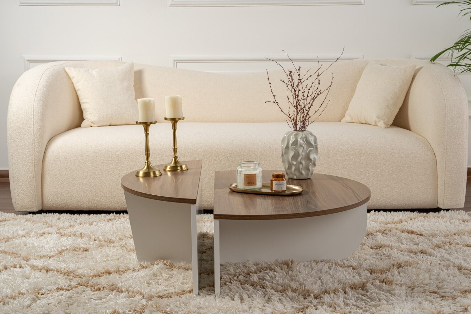 Calicosy Orion Couchtisch Nussbaum/weiß, 90x60cm ab 121,99 € (Oktober 2026)