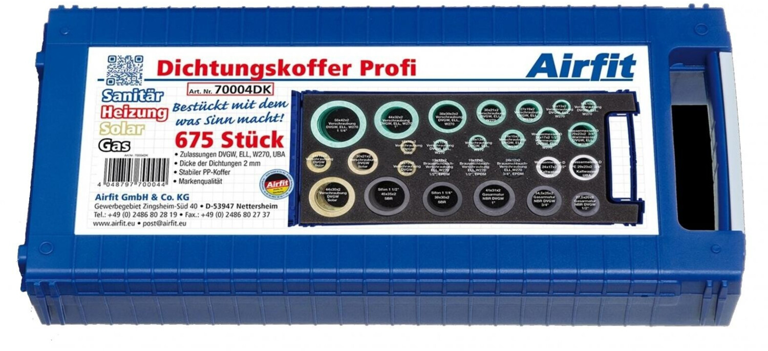 Airfit Universal-Dichtungssortiment Sanitär, Heizung & Solar, 252-teilig ( 70005DK) ab 44,38 € (August 2026) | Vergleiche 15 Angebote auf