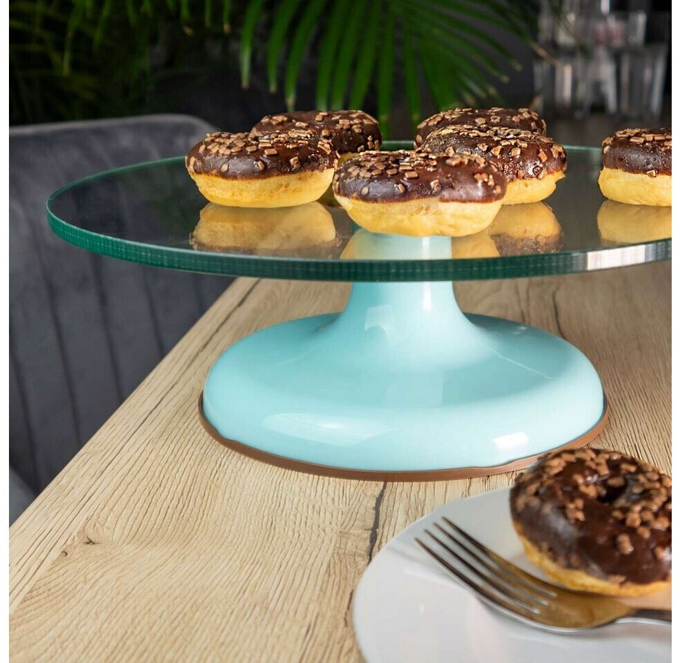 Intirilife Drehbare Kuchenplatte mit rutschfestem Standfuß, Glas, hellblau, 30x10cm ab 26,99 € (Oktober 2026)