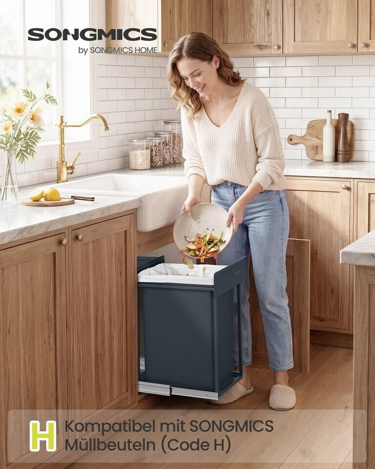 Songmics Küchen-Mülleimer für Unterschrank, ausziehbar, 20L, grau ab 48,75 € (Oktober 2026)