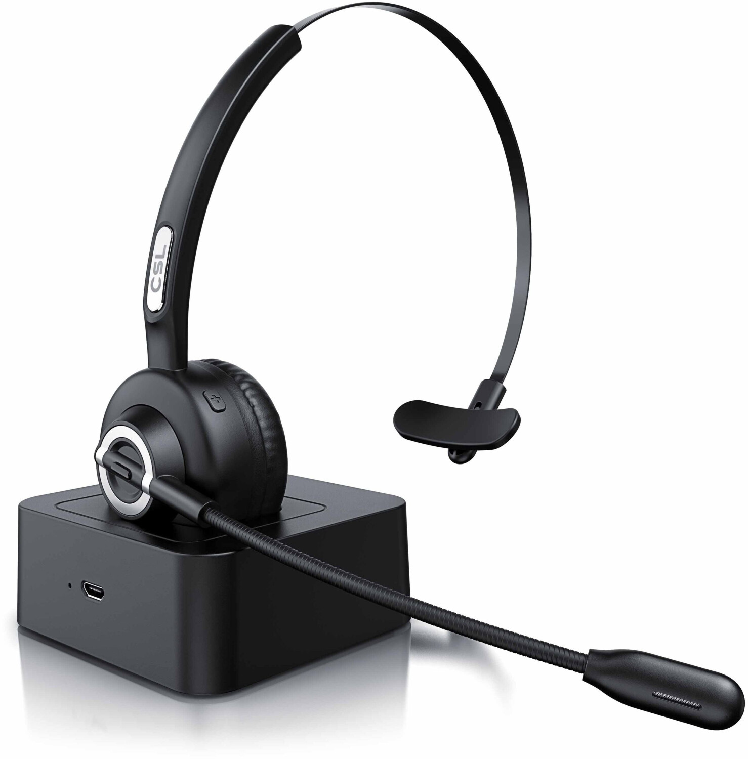CSL Mono Bluetooth Headset mit Mikrofon, Ladestation ...