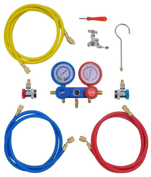 vidaXL Vakuumpumpe einstufig mit 2-Wege-Verteiler-Manometer Set (3051390), Bild 8