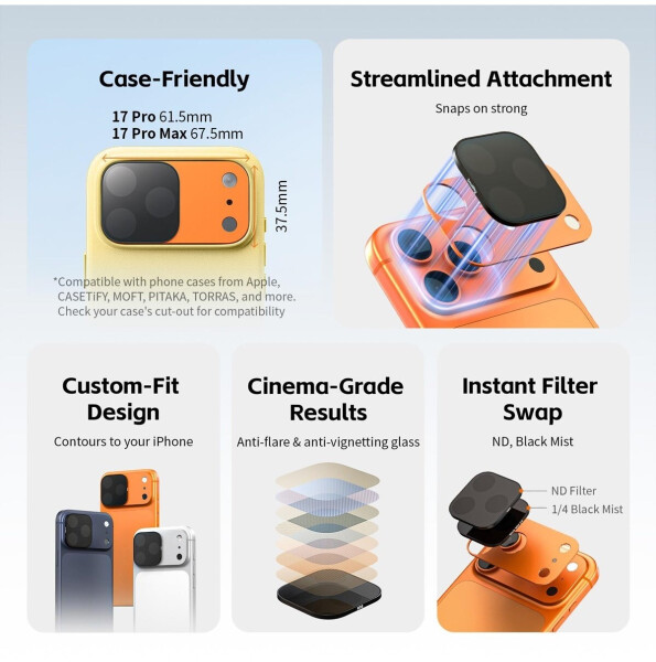 SmallRig Quadratisches ND & Black Mist Filter-Kit für iPhone 17 Pro / Pro Max, silber (6077), Bild 5