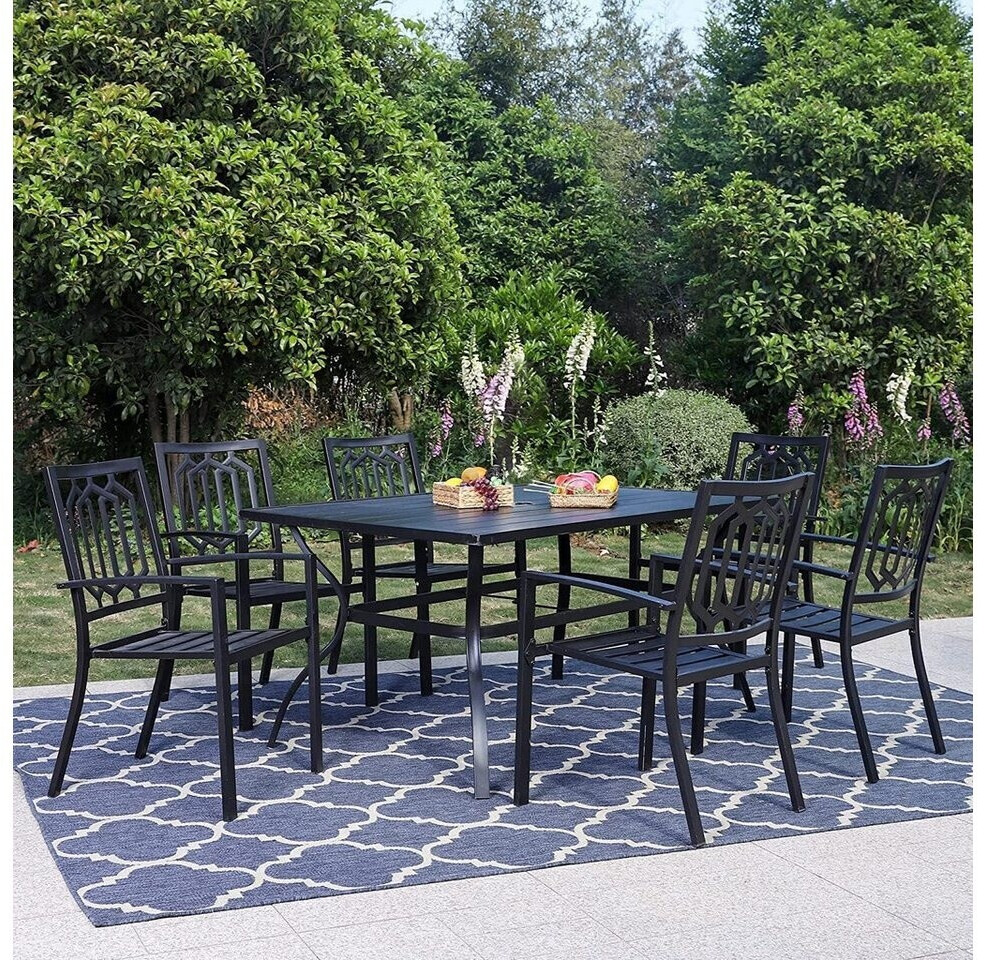 LuxusKollektion Gartenmöbel-Set 7-teilig, Metall, schwarz ab 828,99 € (Oktober 2026)