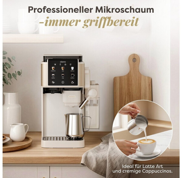 CIARRA CBSACM-D6 Siebträgermaschine mit Mahlwerk & Milchaufschäumer, 15Bar (CBSACM-D6), Bild 7