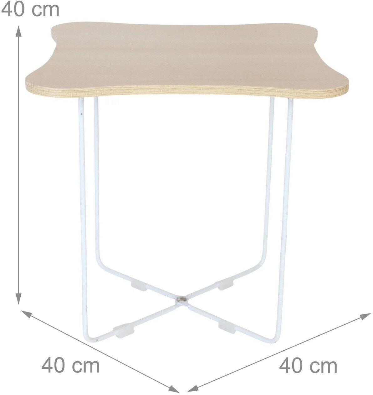 Relaxdays Beistelltisch skandinavisch, MDF & Metall, 40x40x40cm, natur/weiß (10051912_537) ab 12,47 € (Oktober 2026)