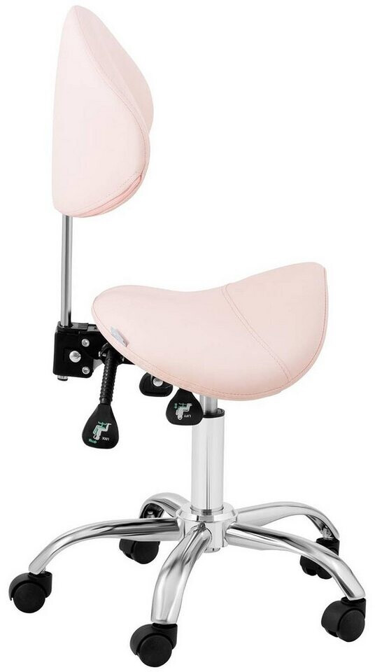 Sattelstuhl Mit Lehne – Höhenverstellbarer Rollh Produktbild-Vorschau 3
