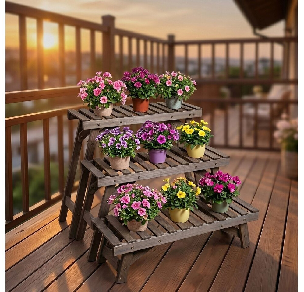 Relaxdays Pflanzentreppe 3-teiliges Set, Holz, braun ab 43,19 € (Oktober 2026)