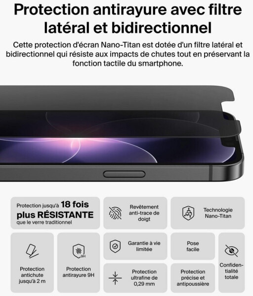 Belkin Titan SmartShield Privacy Displayschutzglas iPhone 16e/17e (OVA289HQ)