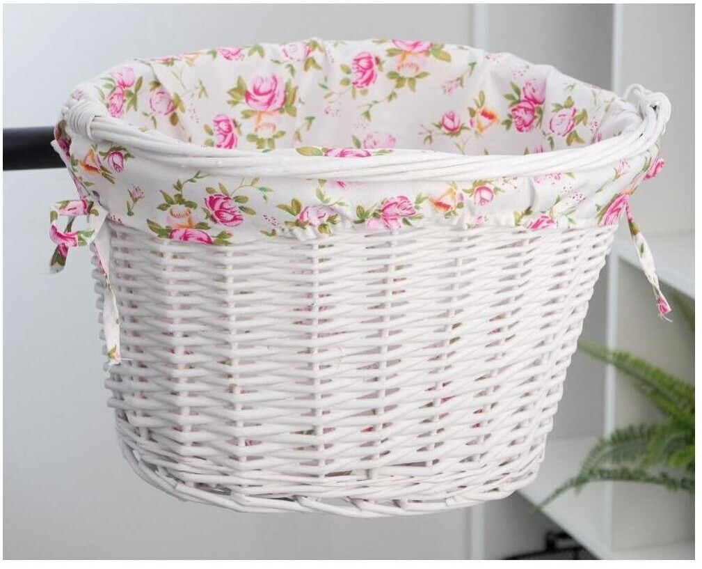 OEM Fahrradkorb Rattan, weiß, Lenkerbefestigung, 35x28x22cm (FSBKT-037-1 white) ab 22,90 € (Oktober 2026)
