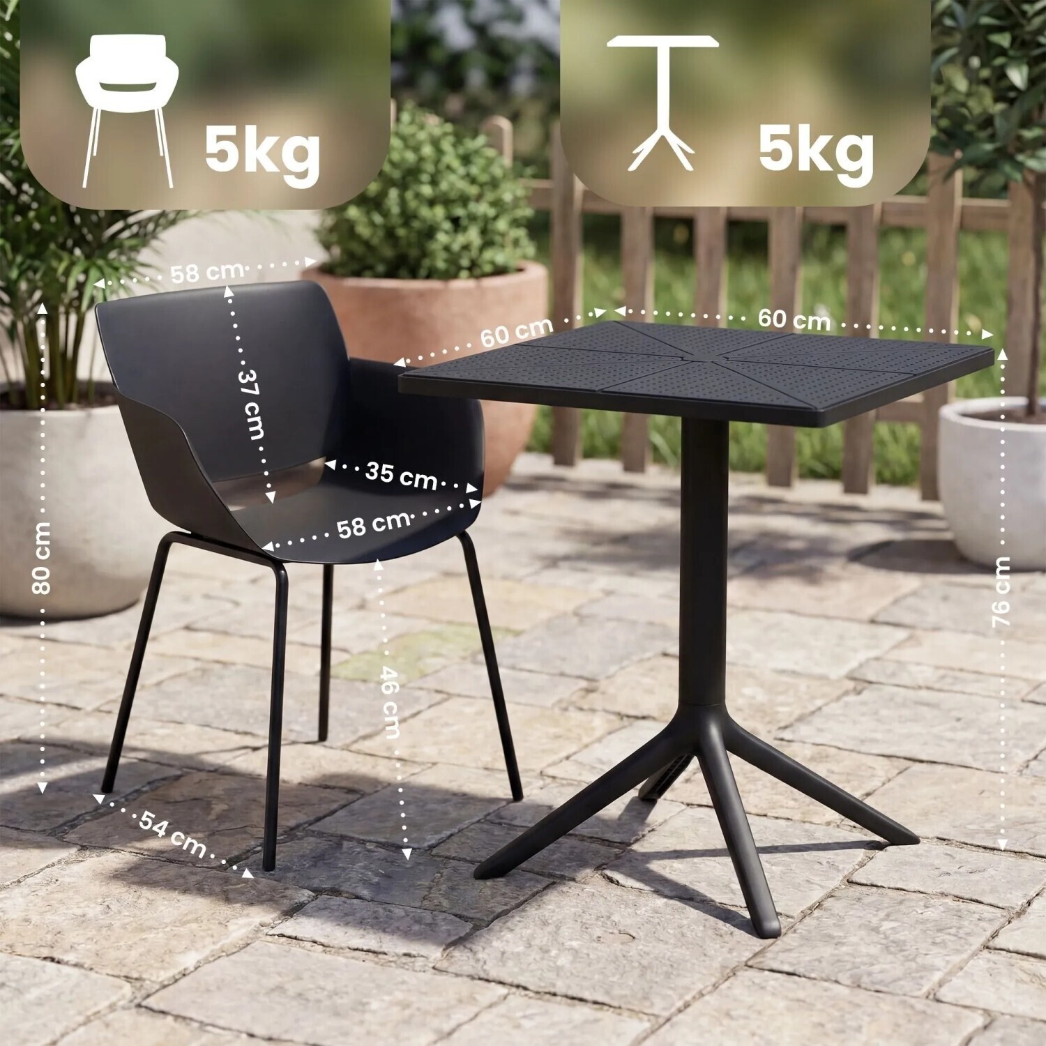 CLP Norva Gartenmöbel-Set 3-teilig, Kunststoff, schwarz ab 129,90 € (Oktober 2026)