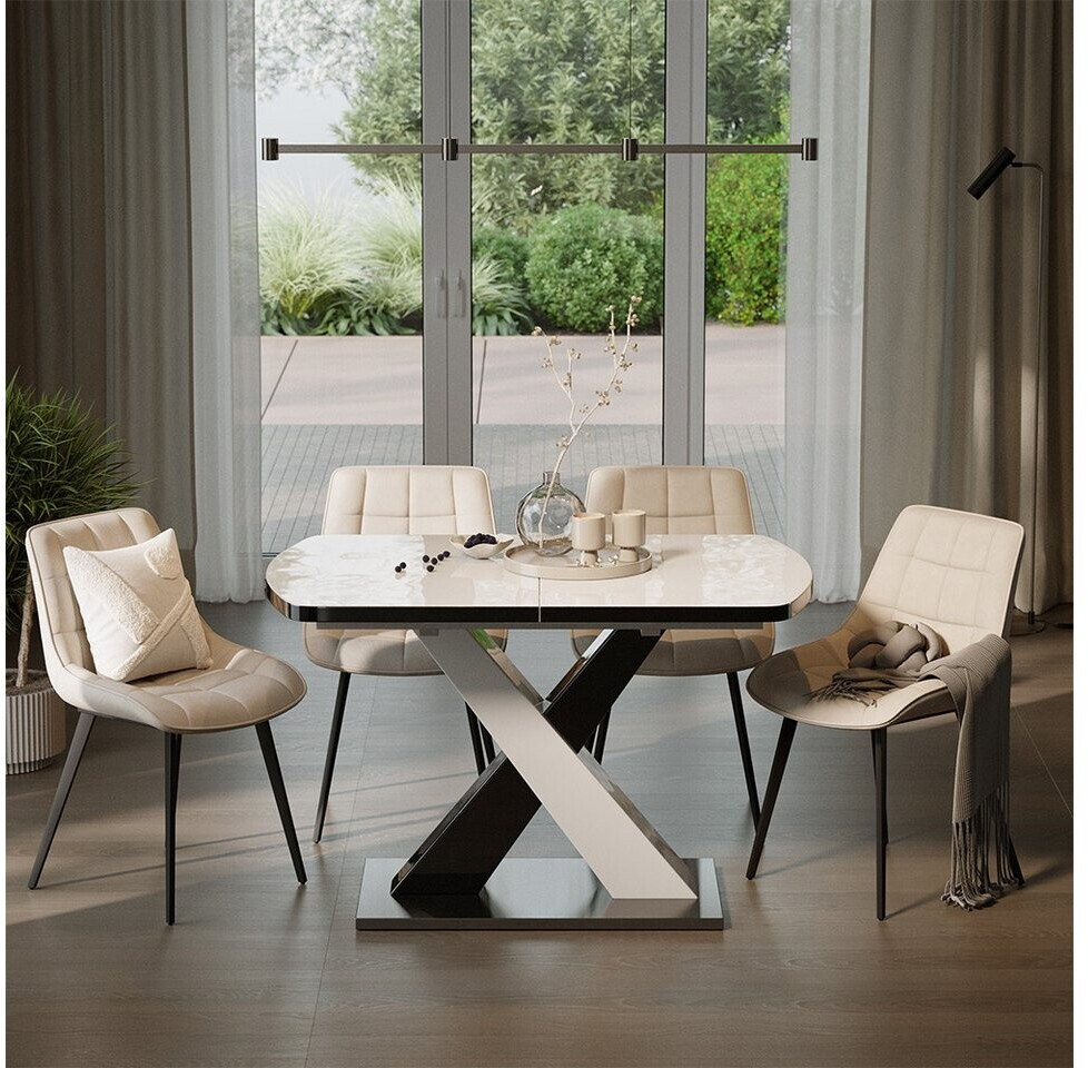 VICCO Chinto Esstisch ausziehbar, schwarz/weiß Hochglanz, 120x80cm (51275) ab 327,90 € (Oktober 2026)