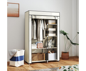 HomCom Kleiderschrank faltbar, 2 Kleiderstangen, 6 Fächer, creme, 103x43x162,5cm ab 20,13 € (Oktober 2026)