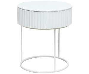 en.casa Rill Beistelltisch rund mit Schublade, Metall, weiß, 46xØ40cm ab 76,99 € (Oktober 2026)