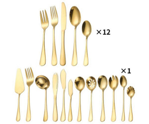 Cheffinger Besteck-Set 72-tlg. für 12 Personen, 18/10 Edelstahl, gold (CF-7200) ab 79,95 € (Oktober 2026)