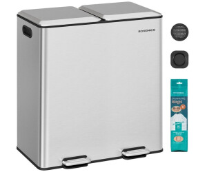 Songmics Küchen-Mülleimer 2 Fächer 2x30L Softclose, Edelstahl metallicsilber ab 95,99 € (Oktober 2026)