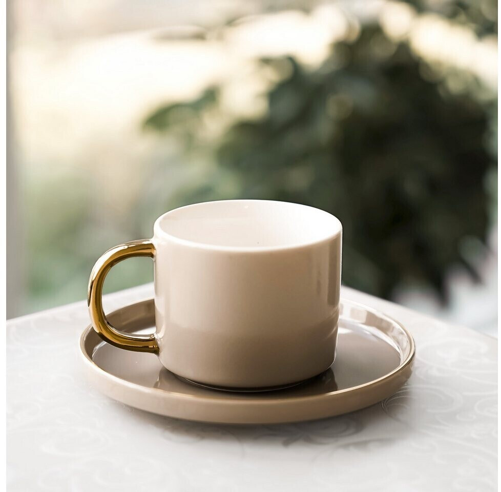 Mulex Porzellan-Kaffeetassen 200ml mit goldenem Henkel und Unterteller, 12-tlg (YX-221106RG) ab 37,95 € (Oktober 2026)