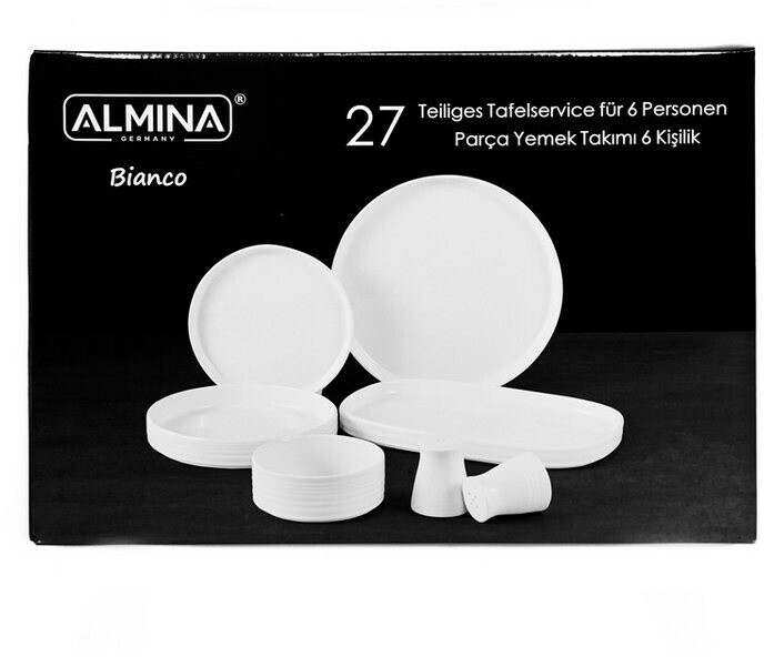 Almina Geschirr-Set Porzellan 27-tlg. für 6 Personen, weiß mit Gold (AL-9703) ab 145,34 € (Oktober 2026)