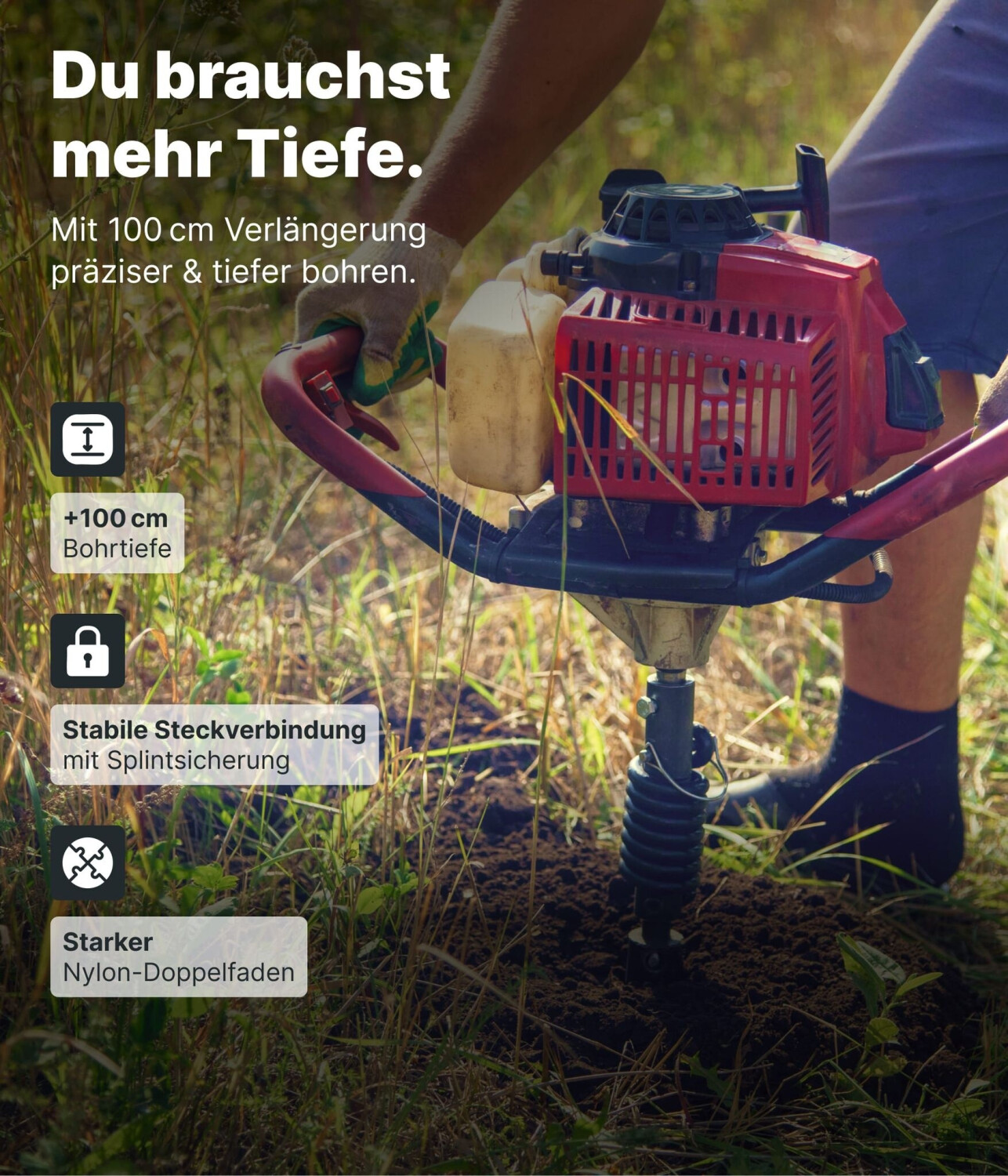 BAMATO Verlängerung 300 mm für Erdbohrer EBO-80 BAMATO Verlängerung 300 mm für Erdbohrer EBO-80