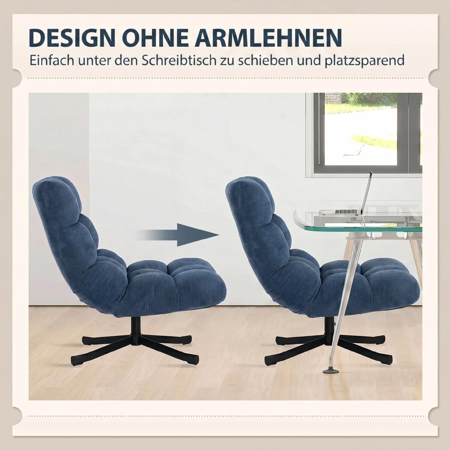 HomCom Drehbarer Loungesessel Chenille-Optik, breite Sitzfläche, dunkelblau (83B-541V00DB) ab 127,92 € (Oktober 2026)