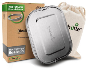 Blockhütte Brotdose Edelstahl 1400ml, 3 Fächer, auslaufsicher (BH0001) ab 31,97 € (Oktober 2026)