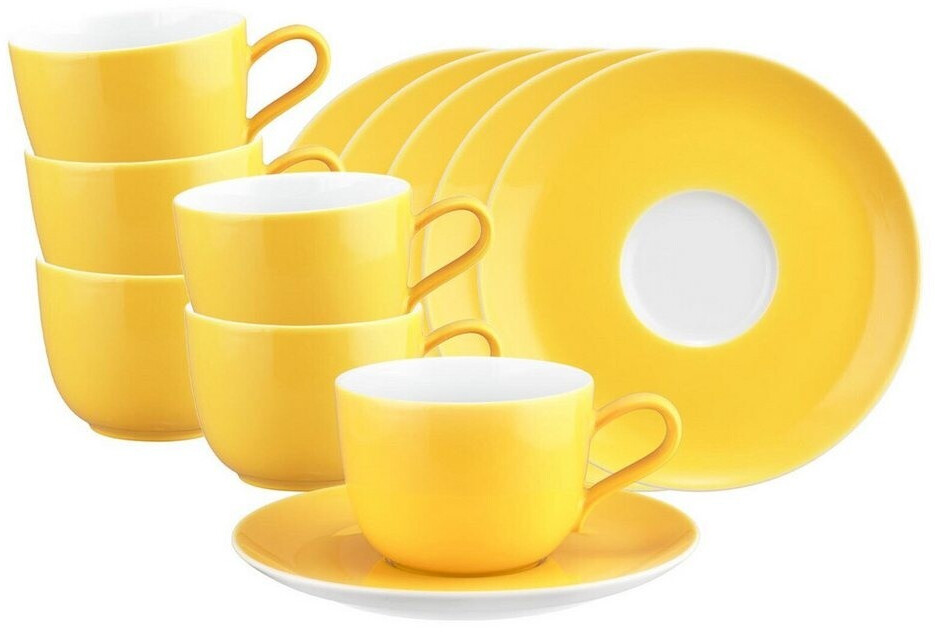 Seltmann Weiden Liberty Pure Colors Kaffeetassen mit Untertassen, gelb ...