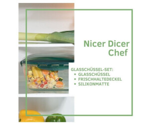 Genius Nicer Dicer Chef Glasschüssel groß mit Deckel & Silikonmatte, 2800ml, mintgrün (A27054) ab 34,94 € (Oktober 2026)