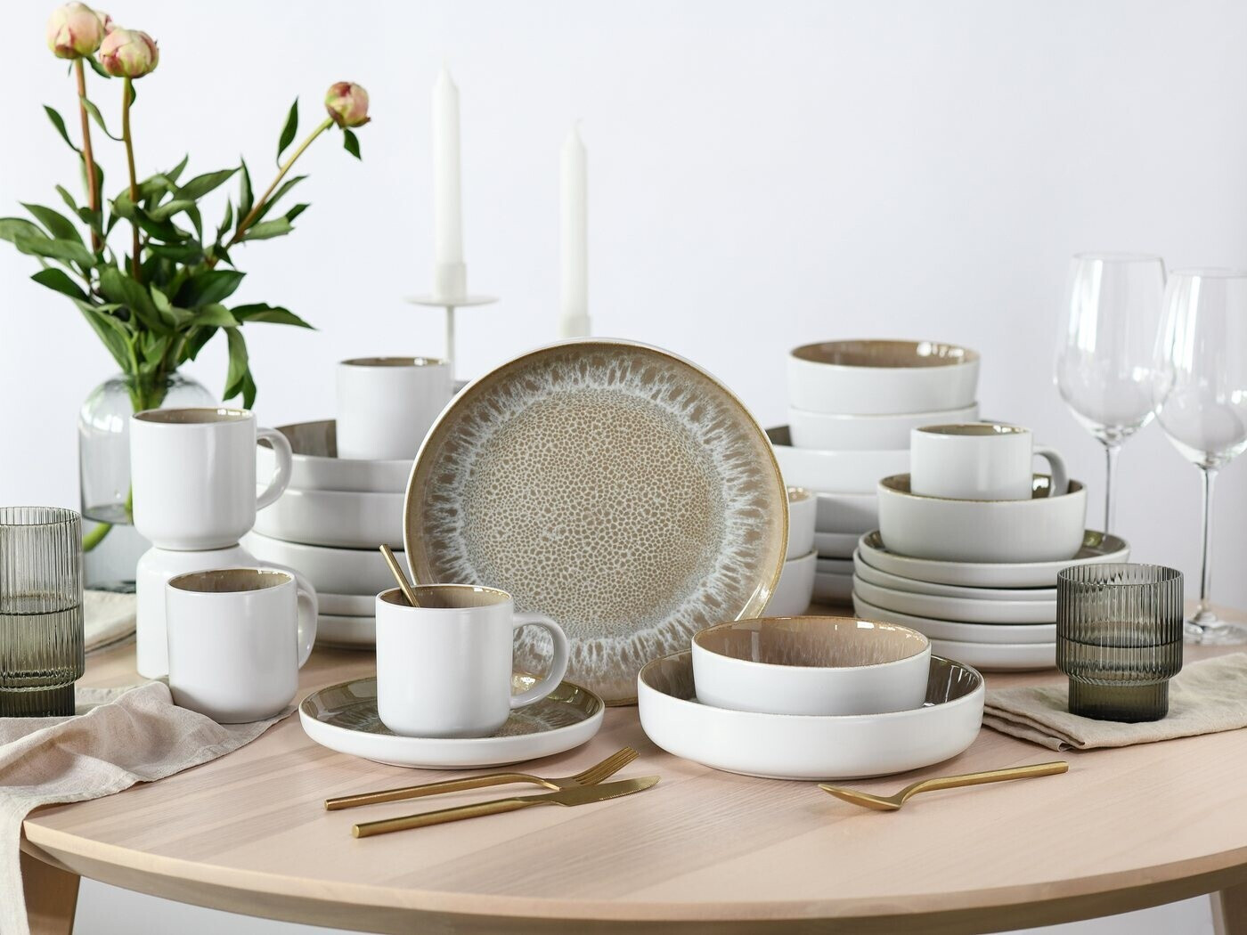 Otto Home Novalee Kombiservice 30-tlg., weiß/sand, Steinzeug ab 169,99 € (Oktober 2026)