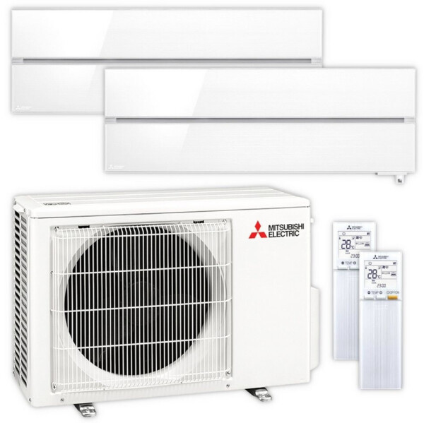 Mitsubishi Electric Multisplit-Klimaanlage MXZ-2F53VF4 + 2 x MSZ-LN35VG2V pearl white (MSZ-LN-SET10)