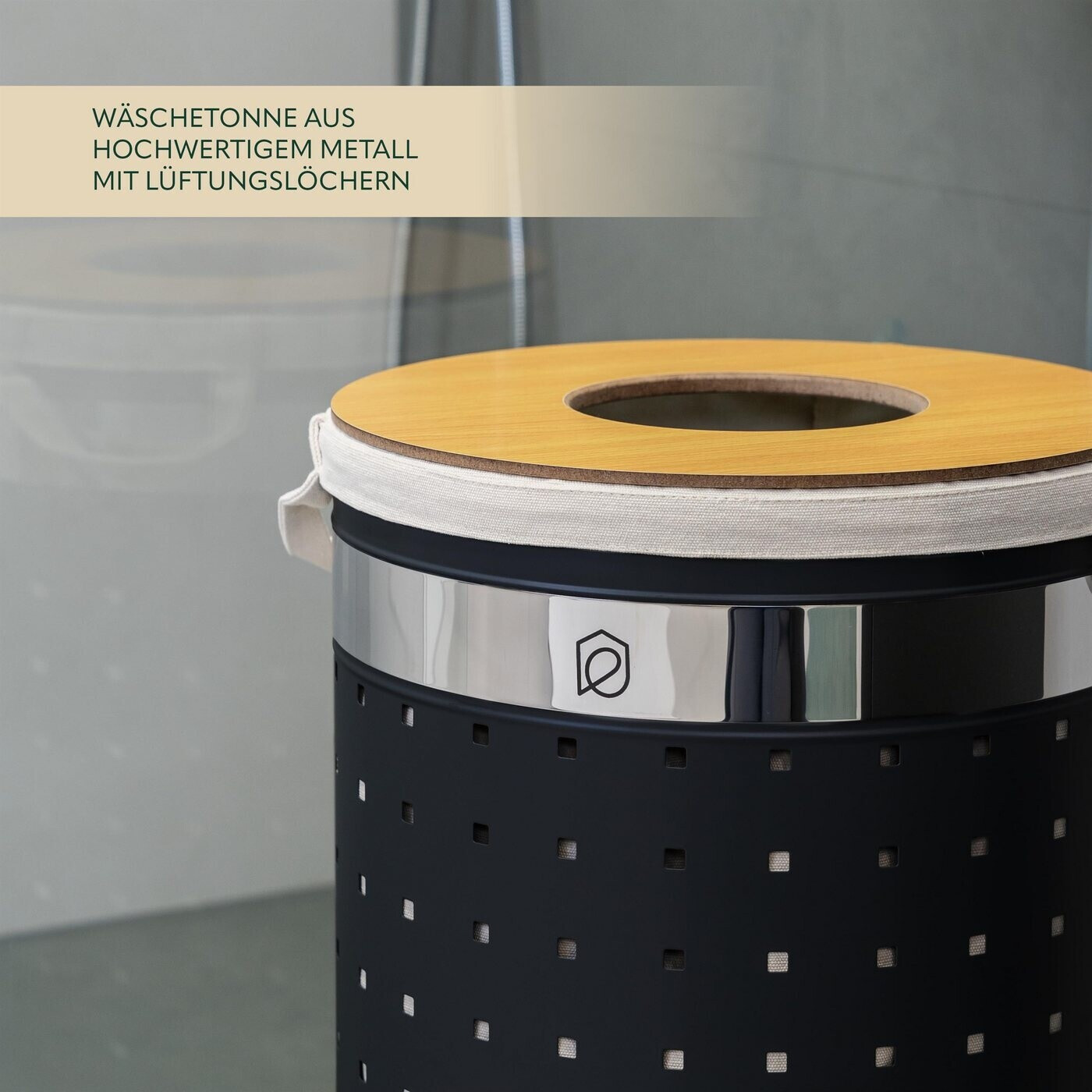 eluno Runde Wäschetonne aus Metall, 50L, schwarz ab 77,99 € (Oktober 2026)