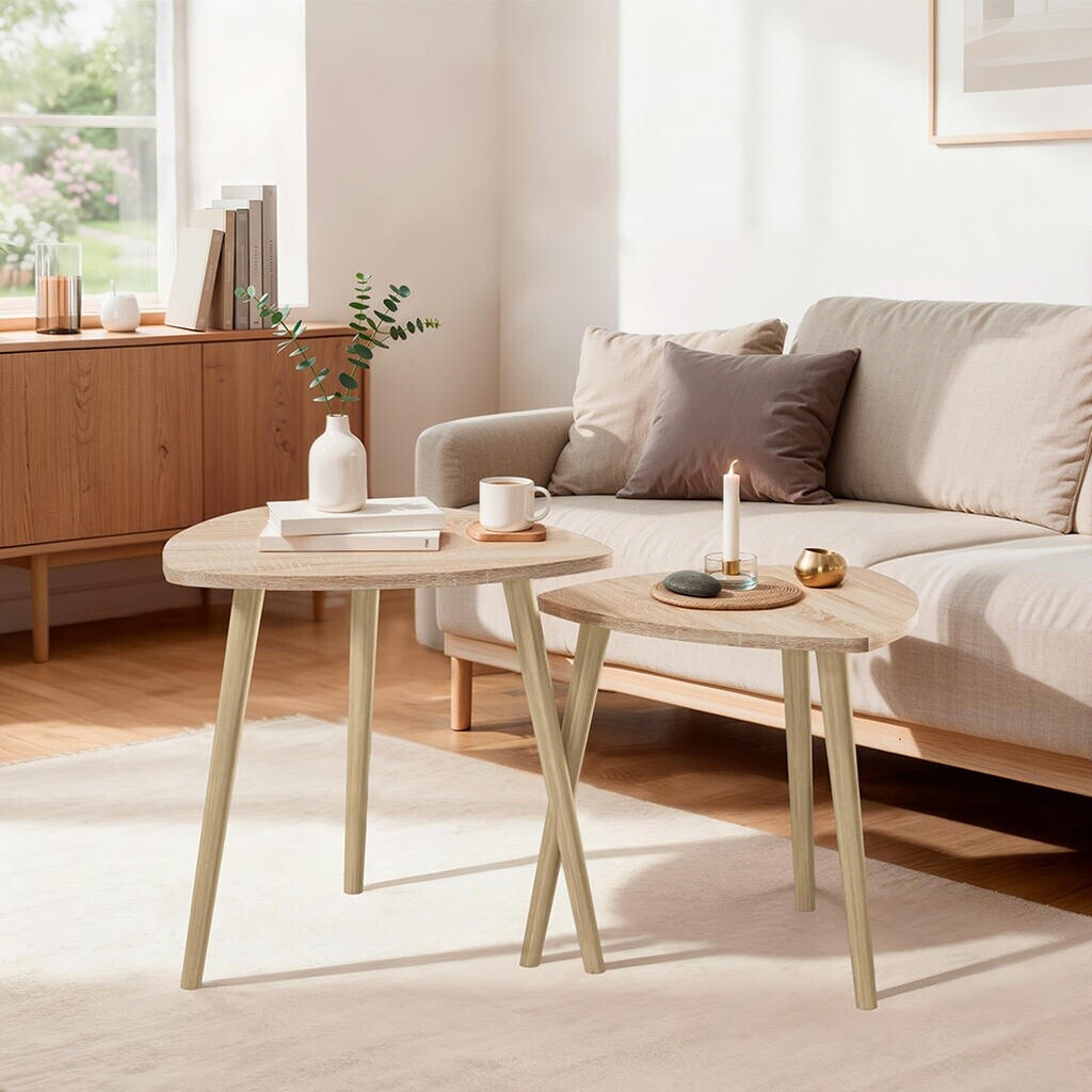 VICCO Twino Couchtisch rund Sonoma Eiche, 48x45cm, 2er-Set ab 29,90 € (Oktober 2026)