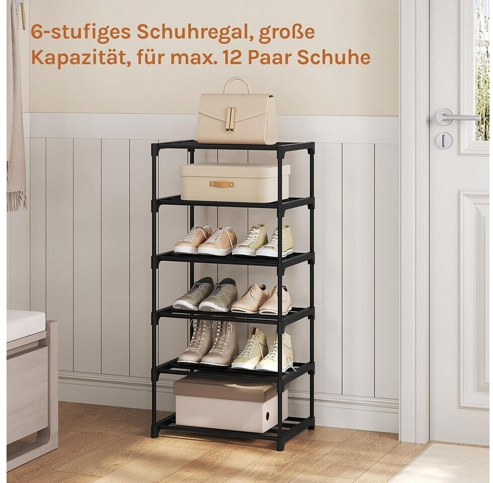Woltu Schuhregal, schmal, 6 Ebenen, Metall, schwarz (W0ITT6070) ab 15,99 € (Oktober 2026)
