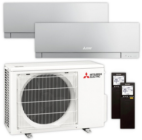 Mitsubishi Electric Multisplit-Klimaanlage MXZ-2F42VF4 + MSZ-EF25VGK + MSZ-EF35VGK silber