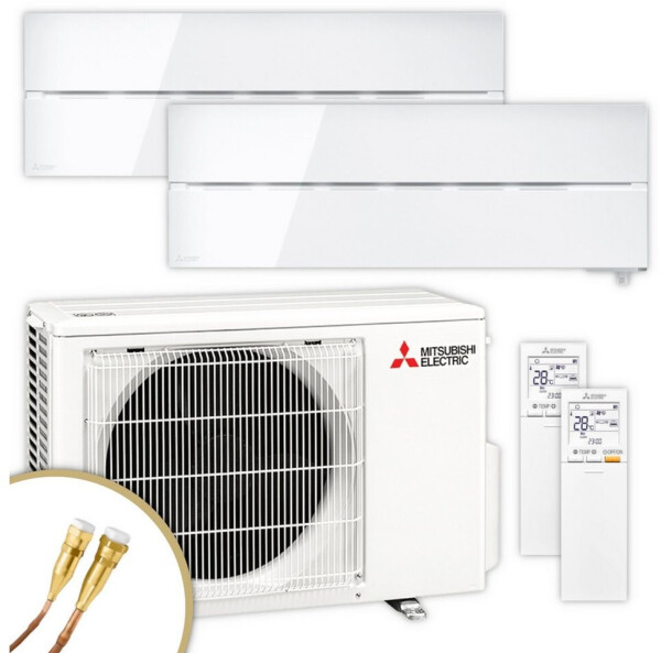 Mitsubishi Electric Multisplit-Klimaanlage MXZ-2F53VF4 + 2 x MSZ-LN35VG2 natural white