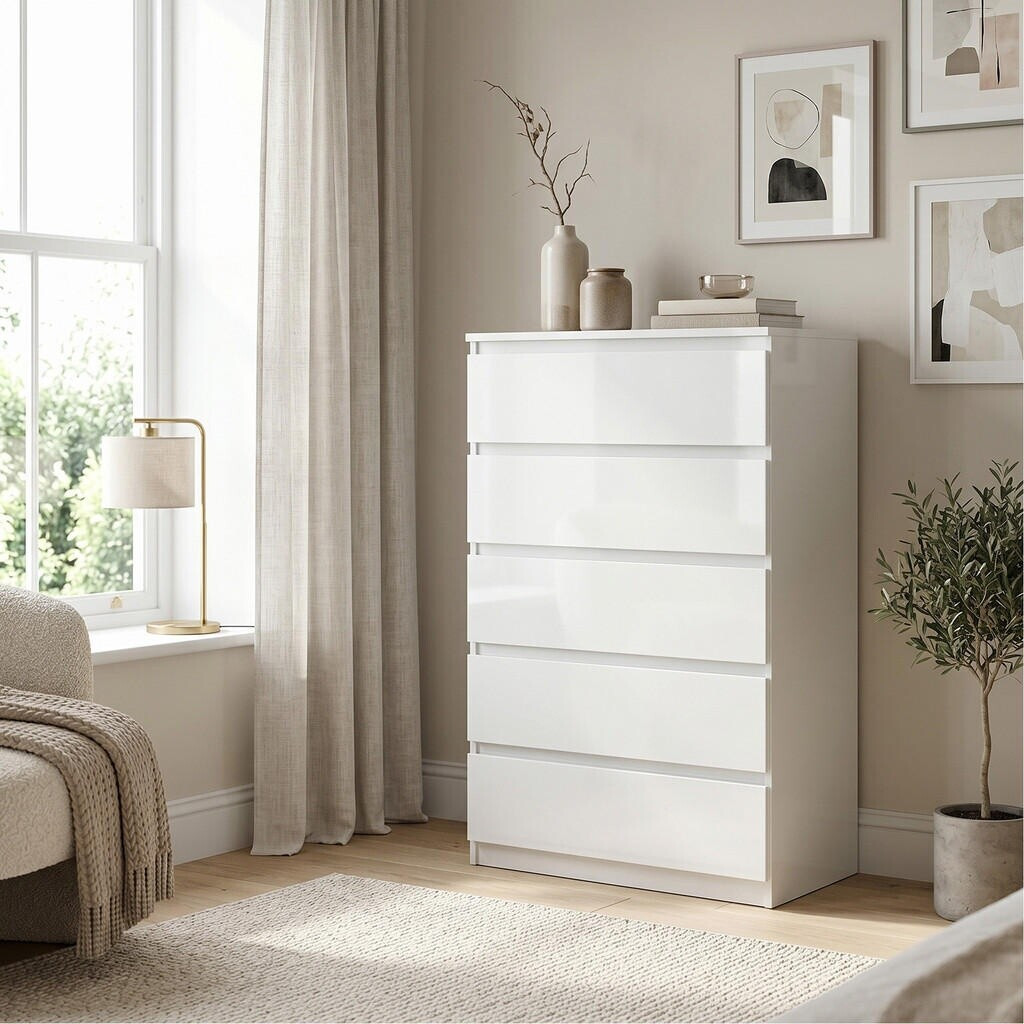 Masseno NUDO Kommode 5 Schubladen, weiß Hochglanz, 70x124,5x39cm ab 219,00 € (Oktober 2026)