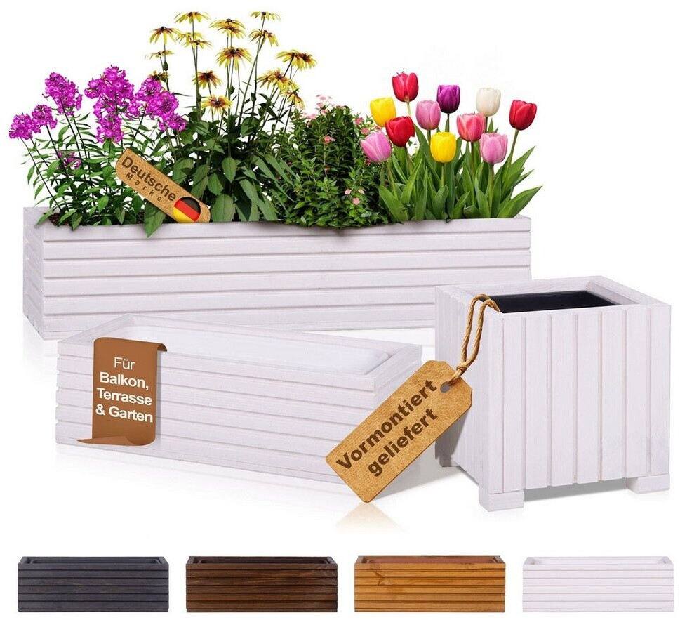 BooGardi Blumenkasten Holz mit Kunststoffeinsatz, rechteckig, anthrazit (64x20x14cm) ab 38,24 € (Oktober 2026)