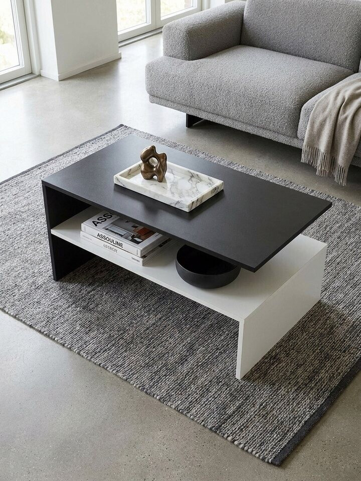 KADIMA DESIGN Couchtisch zweifarbig schwarz/weiß, Melaminharzbeschichtung, 90x60x43cm ab 109,94 € (Oktober 2026)