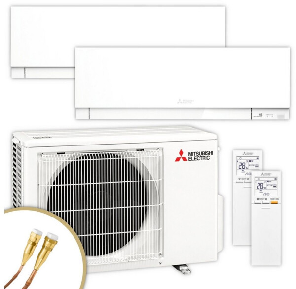 Mitsubishi Electric Multisplit Klimaanlage MXZ-2F42VF4 + MSZ-EF25VGK + MSZ-EF35VGK weiß