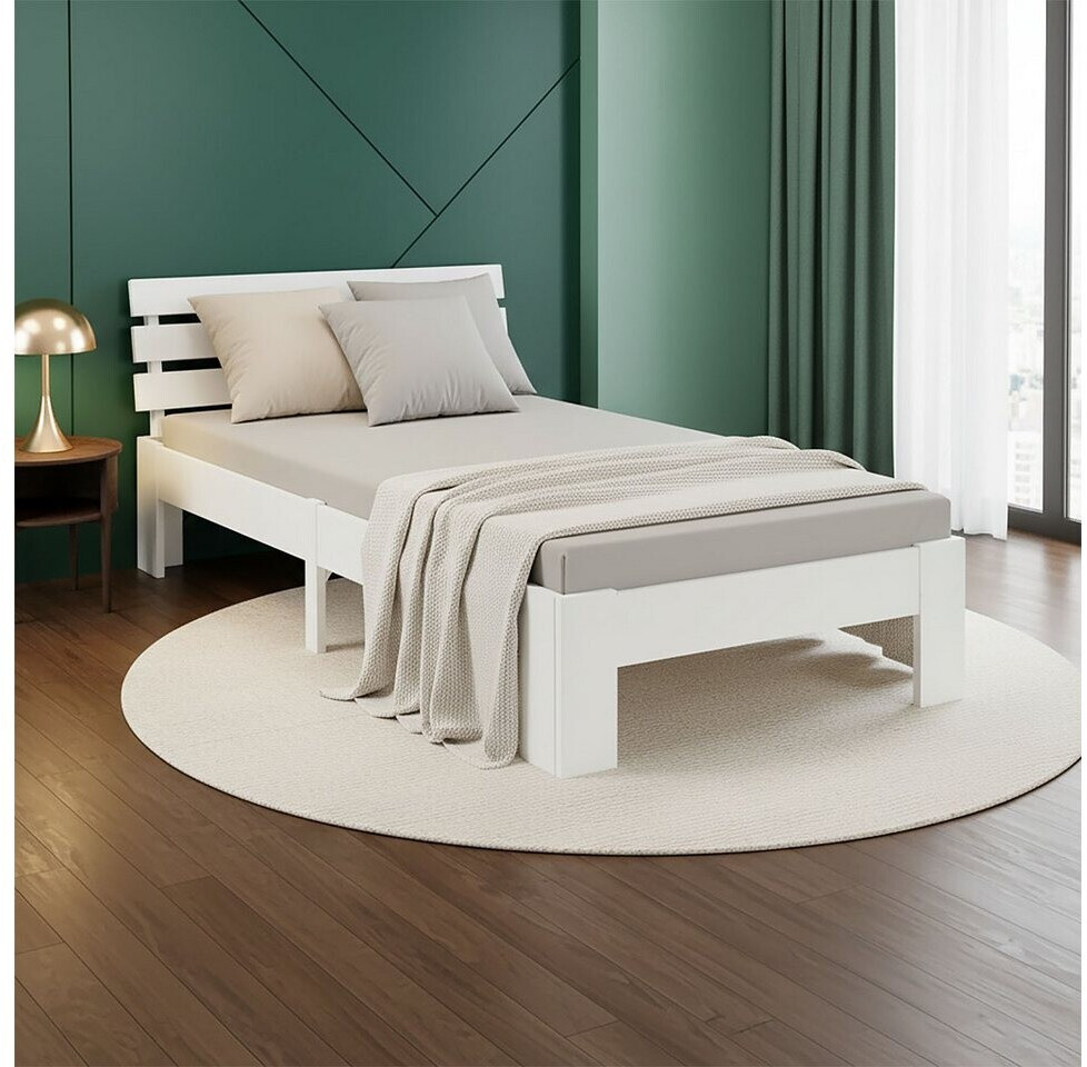 Homestyle4u Holzbett 90x200 Kiefer weiß mit Lattenrost & Matratze (3207) ab 179,95 € (Oktober 2026)